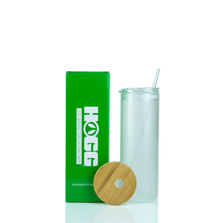 20oz Sublimation Blank Glow Glass Skinny Tumbler Case (25 Units) - Green