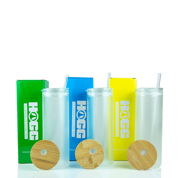 20oz Sublimation Blank Glow Glass Skinny Tumbler