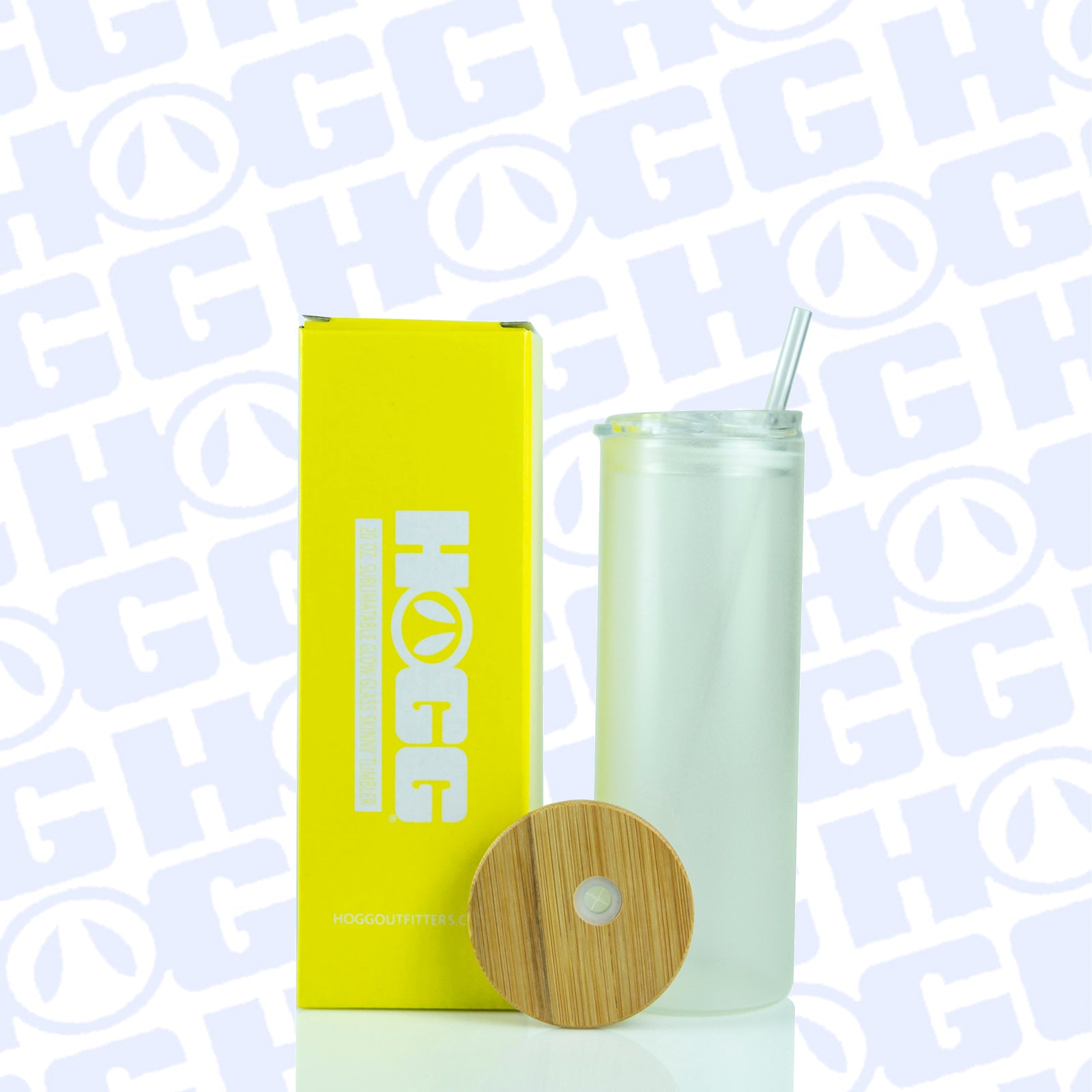 ***CLOSEOUT*** 20oz SUBLIMATABLE GLOW GLASS SKINNY TUMBLER CASE (25 UNITS) - YELLOW