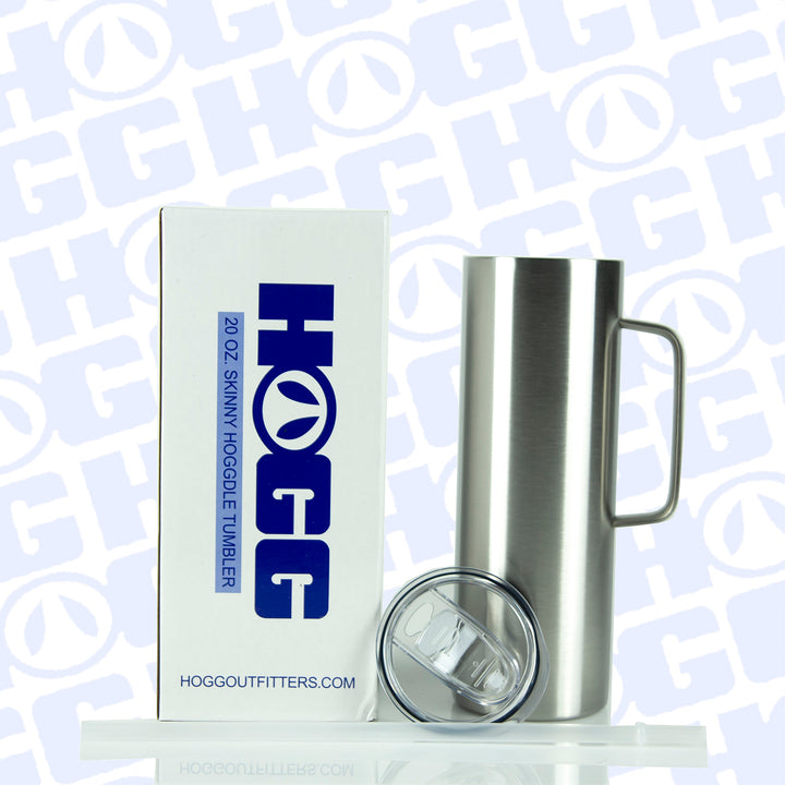 20oz Hoggdle Skinny Tumbler W/ Sliding Lid & Straw Case (24 Units)