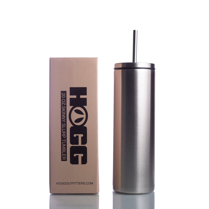 20oz Skinny Slurp Tumbler W/ Straws Case (25 Units)