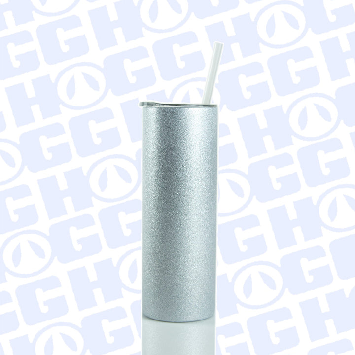 20oz Sublimation Blank Glitter Skinny Tumbler Case (24 Units) - Silver