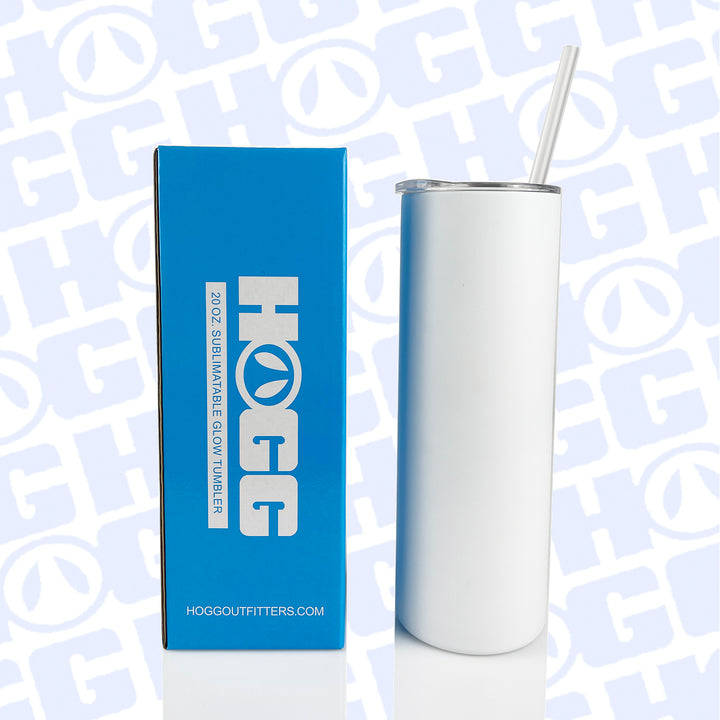 20oz Sublimation Blank Glow Skinny Tumbler Case (24 Units) - Blue