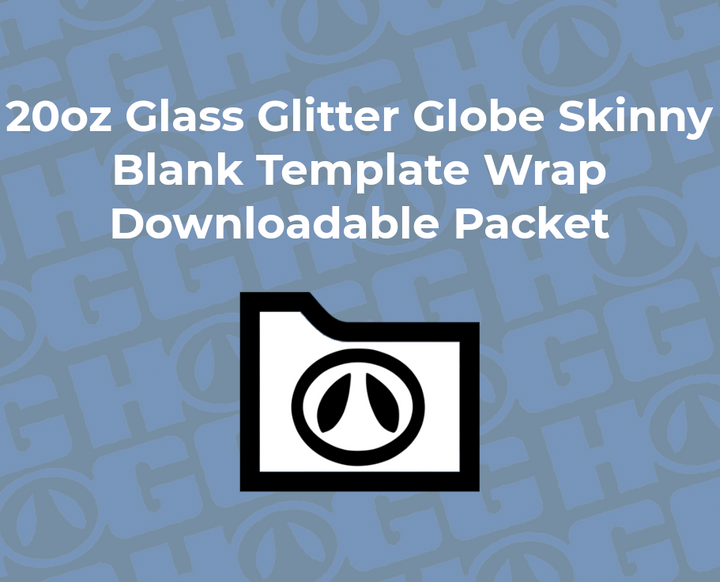 20oz Glitter Globe Glass Skinny Wrap Template | Flat Wrap Design