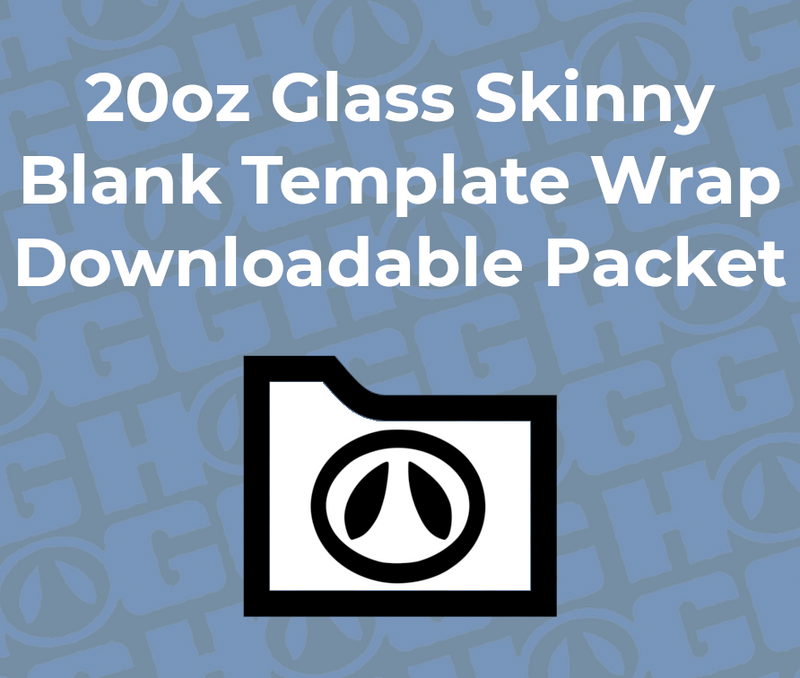 20oz Sublimatable Matte/Clear/Gradient Glass Skinny Wrap Template | Flat Wrap Design