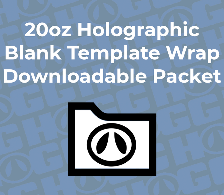 20oz Holographic Tumbler Wrap Template | Flat Wrap Design