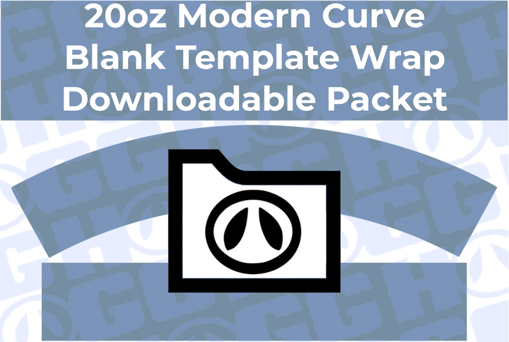 20oz Modern Curve Wrap Template | Flat Wrap Design