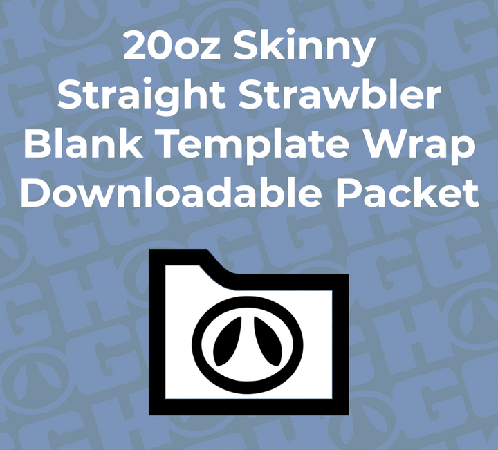 20oz Skinny Straight Strawbler Wrap Template | Flat Wrap Design