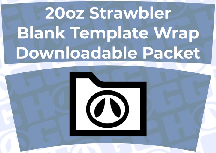 20oz Strawbler Wrap Template | Flat Wrap Design
