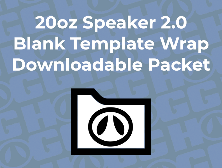 20oz Wireless Speaker 2.0 Wrap Template | Flat Wrap Design