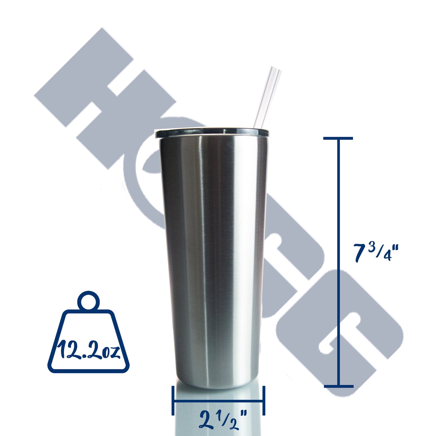 22oz SUBLIMATABLE SLIM TUMBLER W/ STRAW