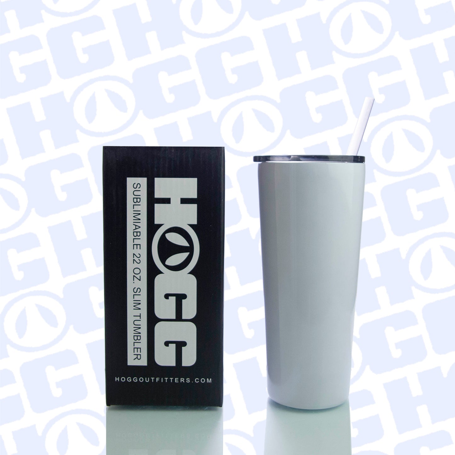 22oz SUBLIMATABLE SLIM TUMBLER W/ STRAW