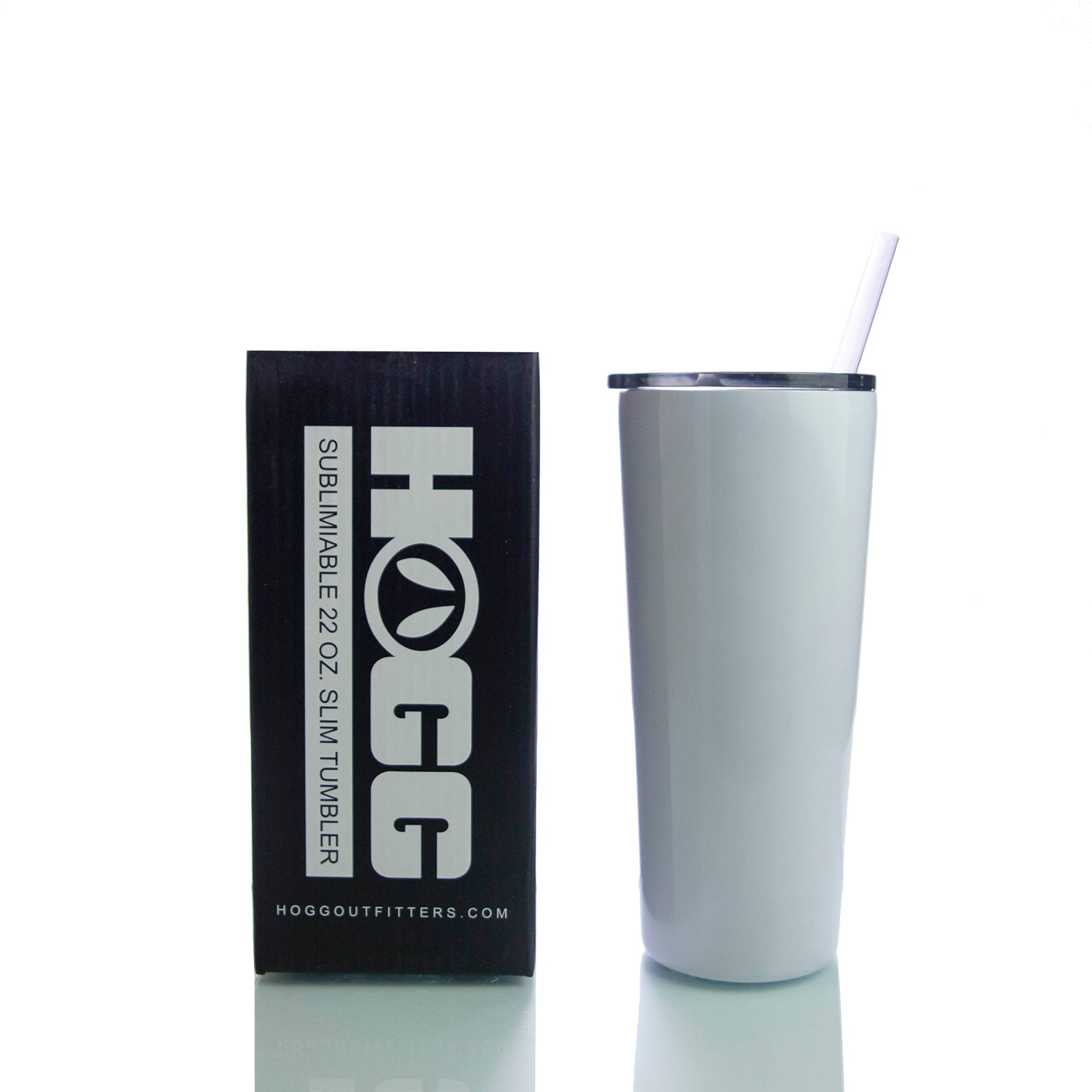 22oz SUBLIMATABLE SLIM TUMBLER W/ STRAW