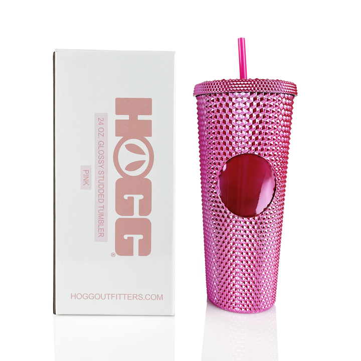 24oz Studded Tumblers — Glossy Pink