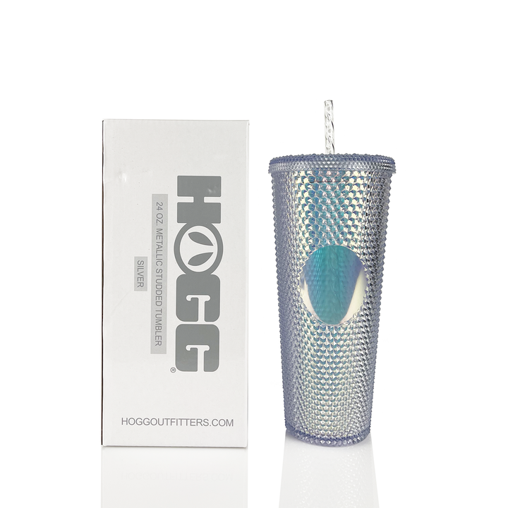 24oz Studded Tumblers — Metallic Silver