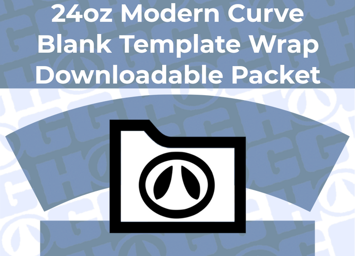 24oz Modern Curve Wrap Template | Flat Wrap Design