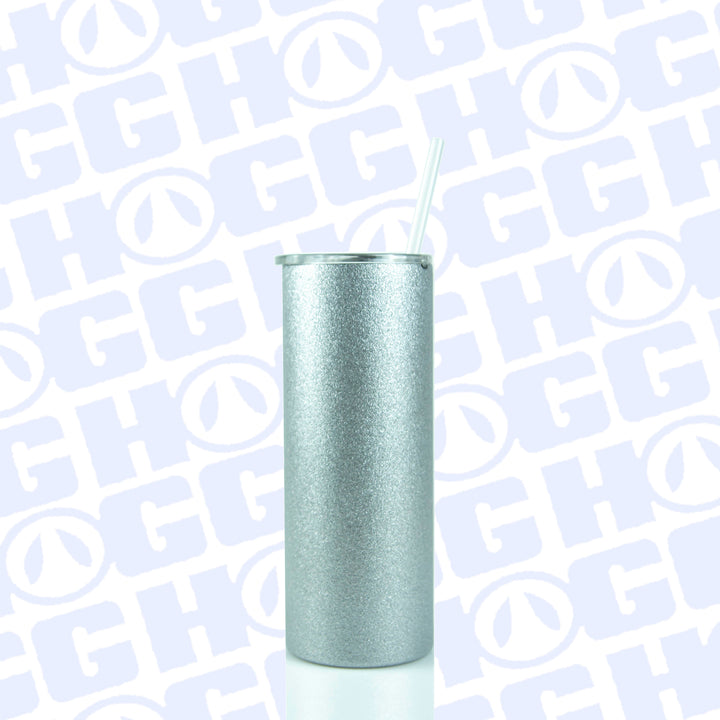25oz Sublimatable Glitter Skinny Tumbler Case (25 Units) - Silver