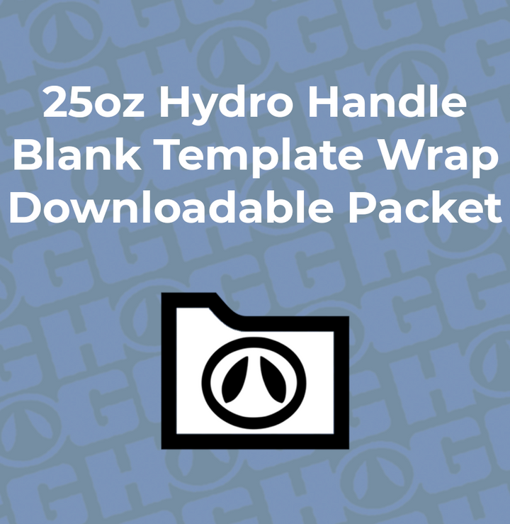 25oz Hydro Handle Wrap Template | Flat Wrap Design