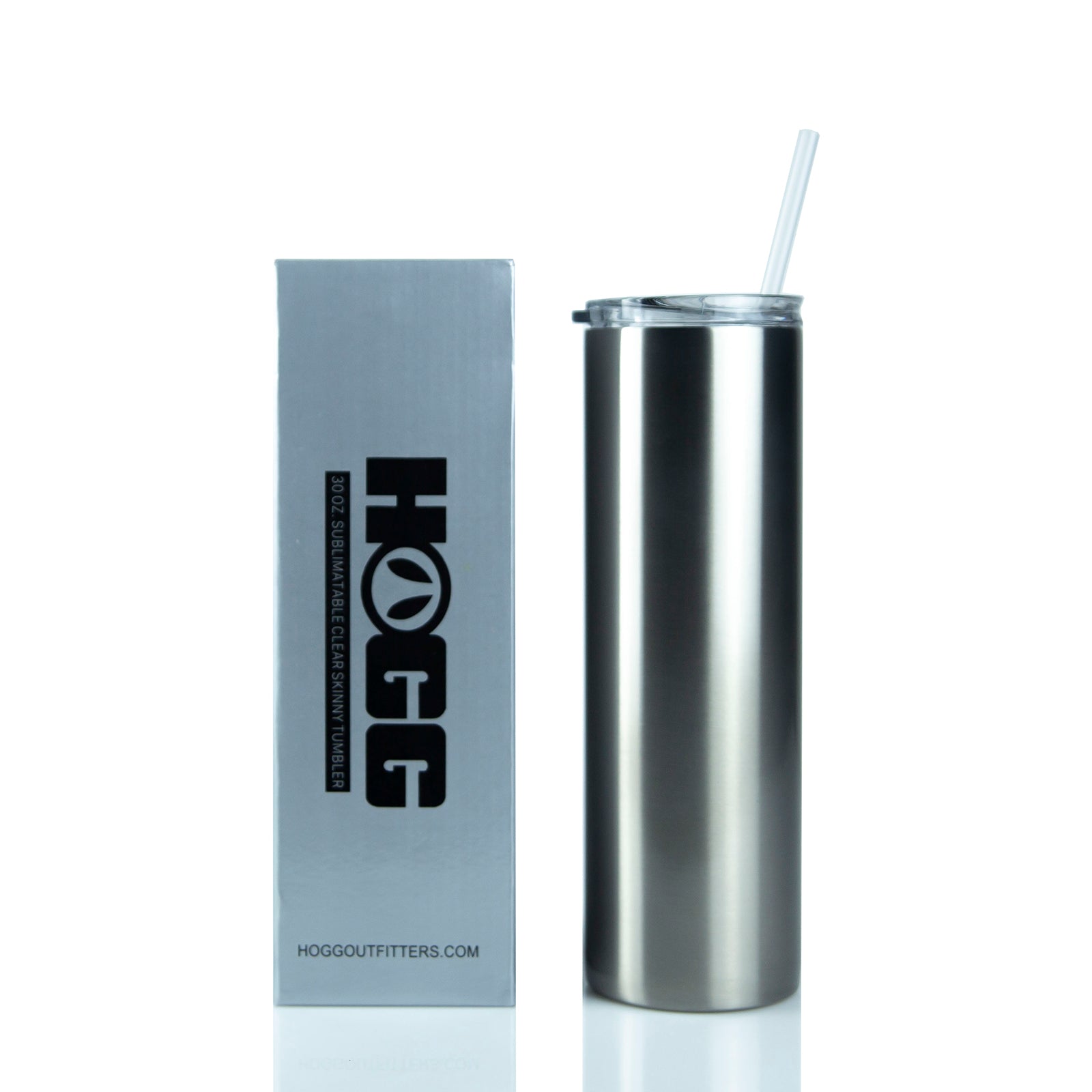 30oz Straight Sublimatable Clear Skinny Tumbler W/ Sliding Lid & Straw –  The Stainless Depot