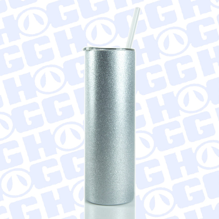 30oz Sublimatable Glitter Skinny Tumbler Case (25 Units) - Silver