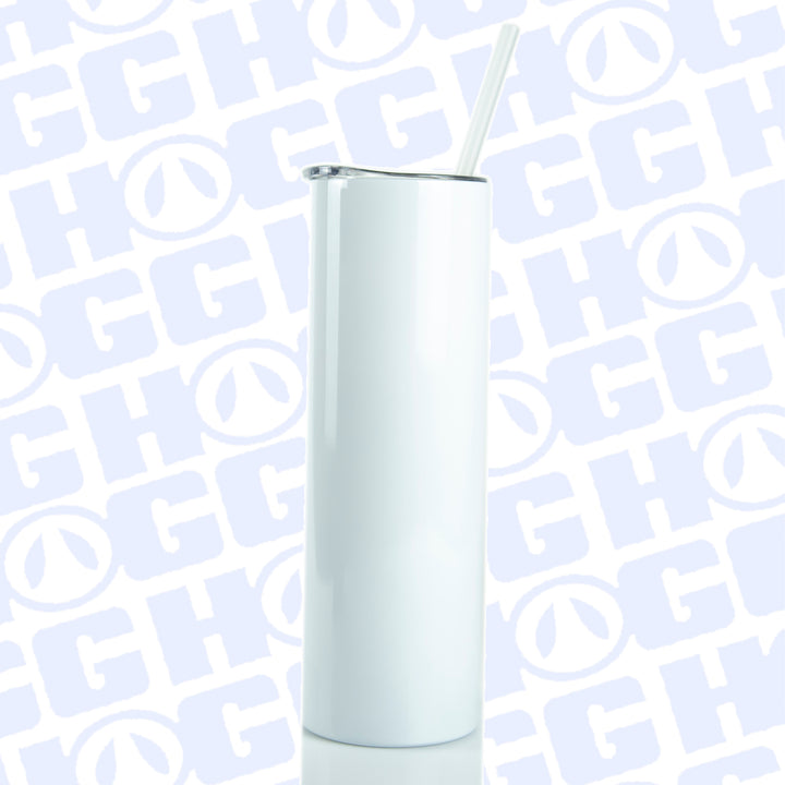 30oz Sublimatable Skinny Tumbler W/ Sliding Lid & Straw