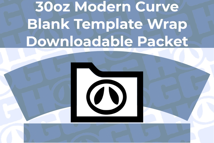 30oz Modern Curve Wrap Template | Flat Wrap Design
