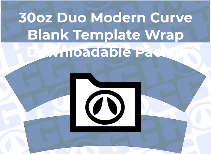 30oz Duo Modern Curve Wrap Template | Flat Wrap Design