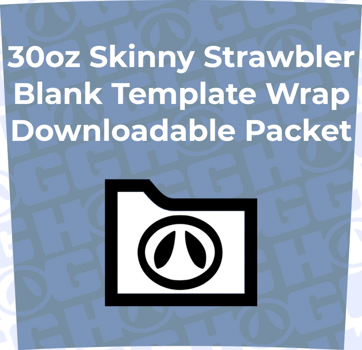 30oz Skinny Strawbler Wrap Template | Flat Wrap Design