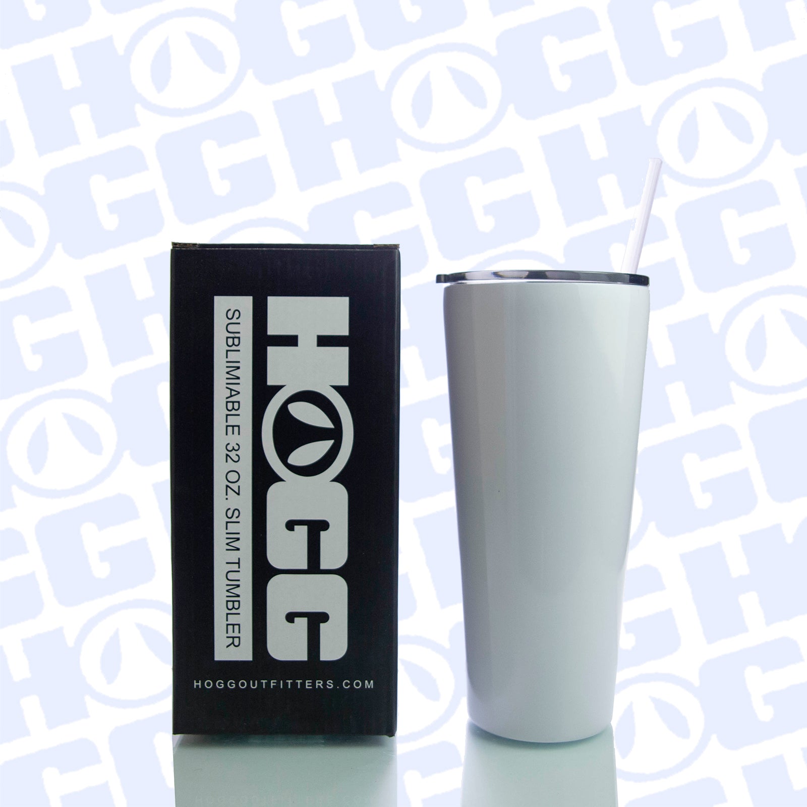 32oz SUBLIMATABLE SLIM TUMBLER W/ STRAW