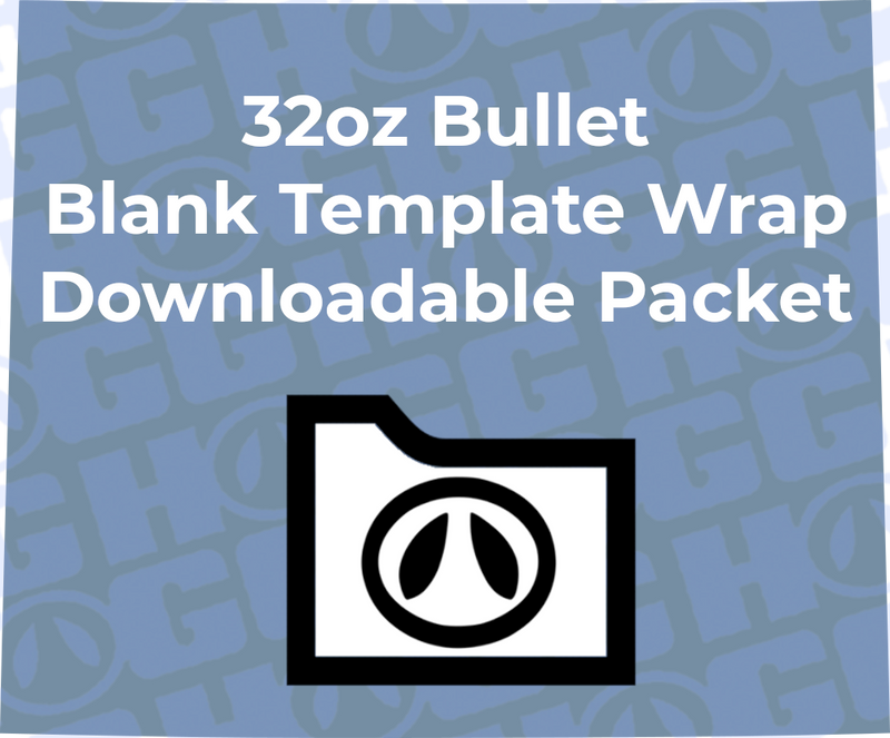 32oz Bullet Wrap Template | Flat Wrap Design