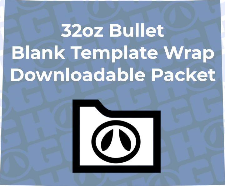 32oz Bullet Wrap Template | Flat Wrap Design