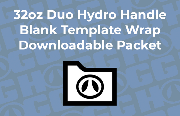32oz Duo Hydro Handle Wrap Template | Flat Wrap Design