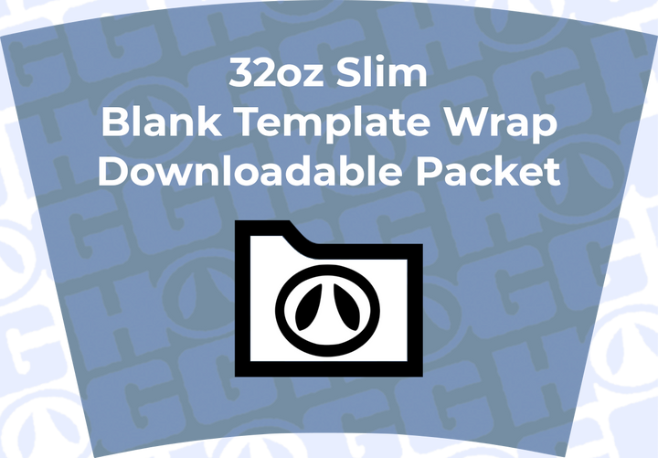 32oz Slim Wrap Template | Flat Wrap Design