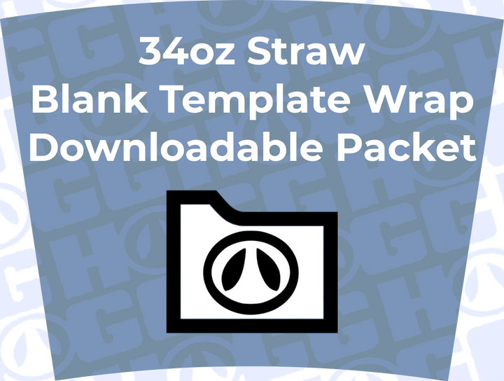 34oz Straw Wrap Template | Flat Wrap Design