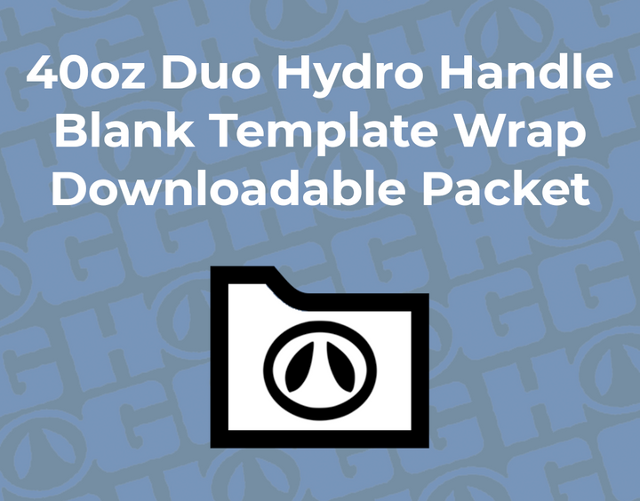 40oz Duo Hydro Handle Wrap Template | Flat Wrap Design