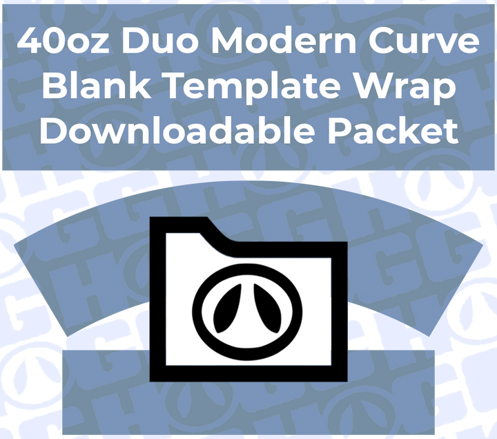40oz Duo Modern Curve Wrap Template | Flat Wrap Design