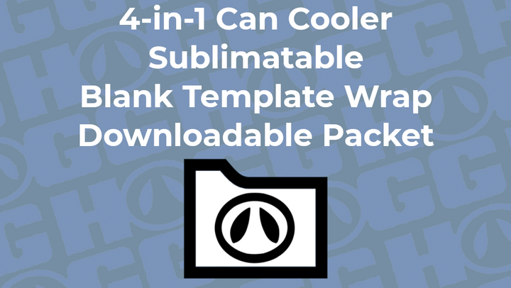 4-In-1 Sublimatable Can Cooler Wrap Template | Flat Wrap Design