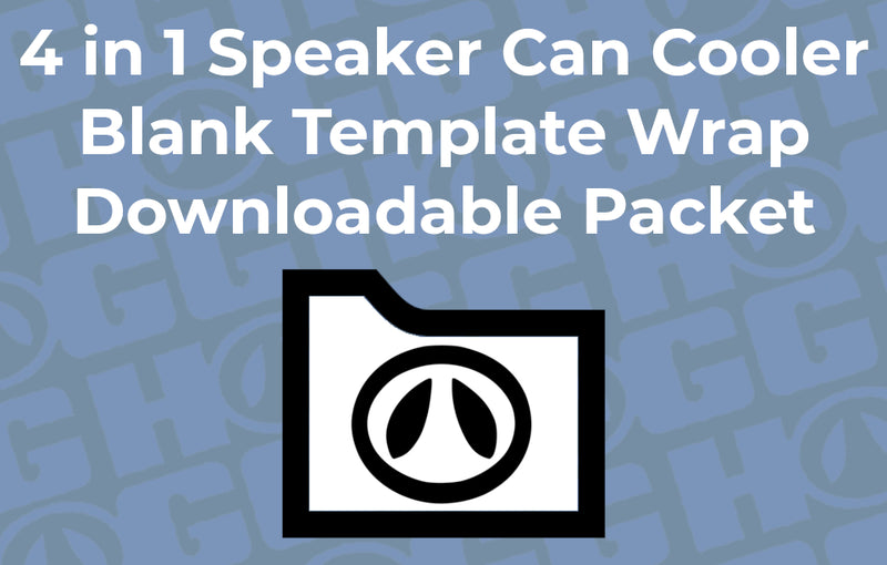 4-In-1 Sublimatable Speaker Can Cooler Wrap Template | Flat Wrap Design