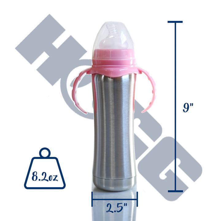 8oz Baby Bottles — Pink