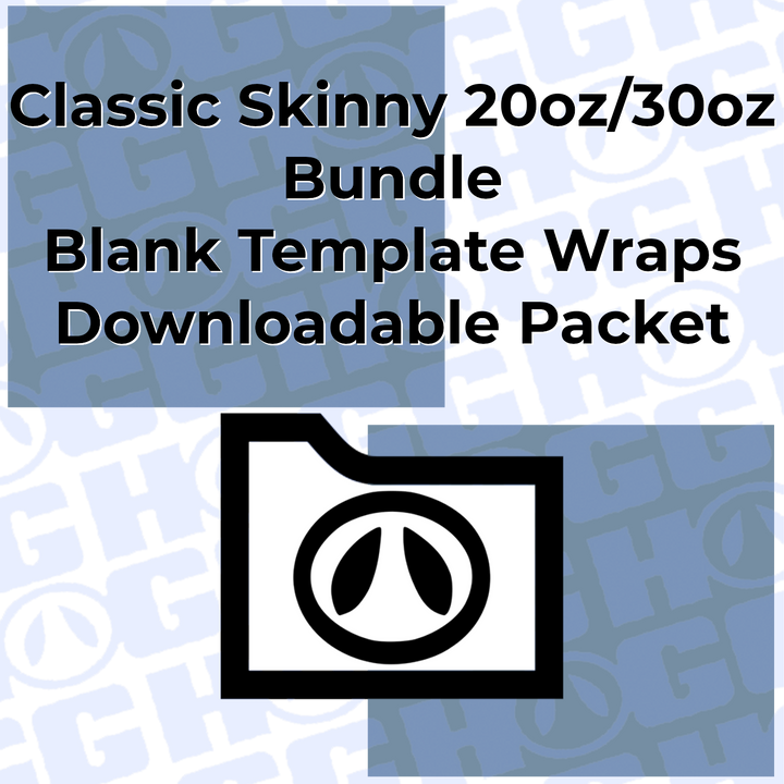 Classic Skinny 20oz & 30oz Wrap Template Bundle | Flat Wrap Design