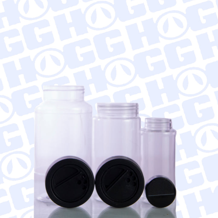 Glitter Storage Containers w/ Black Top - side view | custom drinkware accessory