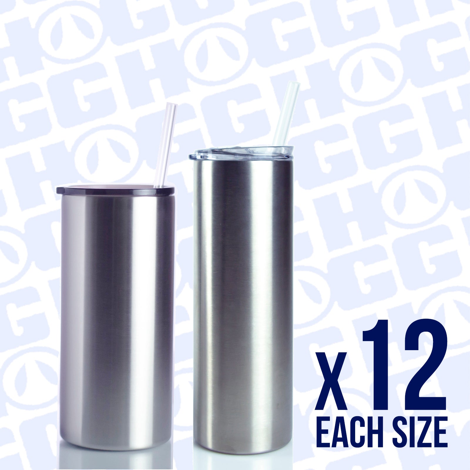 20oz Straight Skinny Tumbler W/ Sliding Lid & Straw Case (24 Units) – The  Stainless Depot