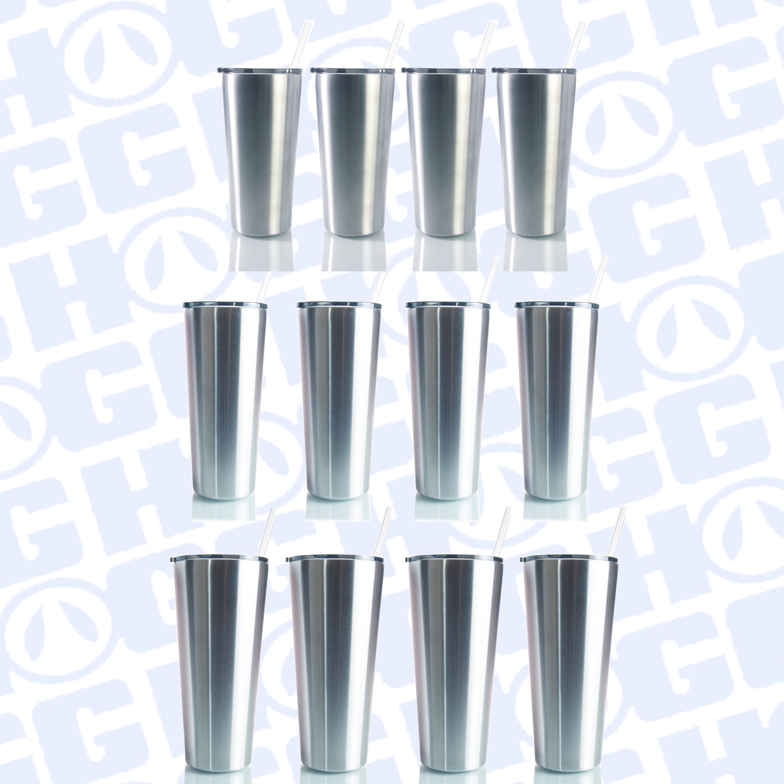 Slim Bundle - 32oz Slim & 22oz Slim W/ Straws - 12 Of Each (24 Units) – The  Stainless Depot