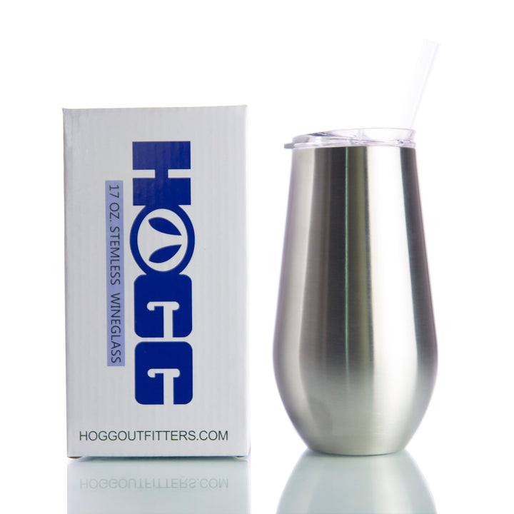 17oz Stemless Wine Glass W/ Sliding Lid and Straw — Packaging