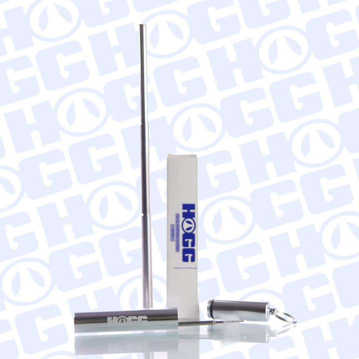 Portable, Collapsible & Reusable Stainless Steel Straw w/ Holder & Straw Cle... - alternate angle | drinkware straw accessory