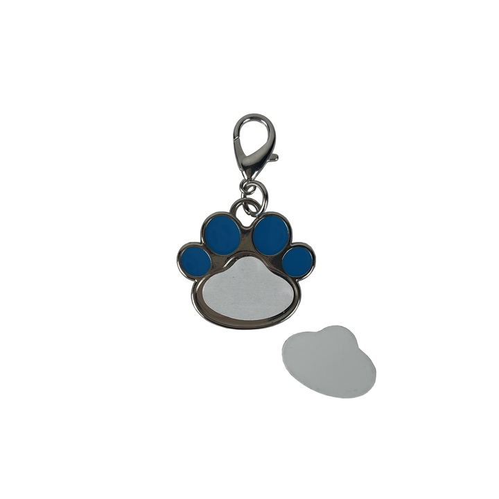 White Sublimatable Paw Print Tag - detail view | sublimatable accessory blank