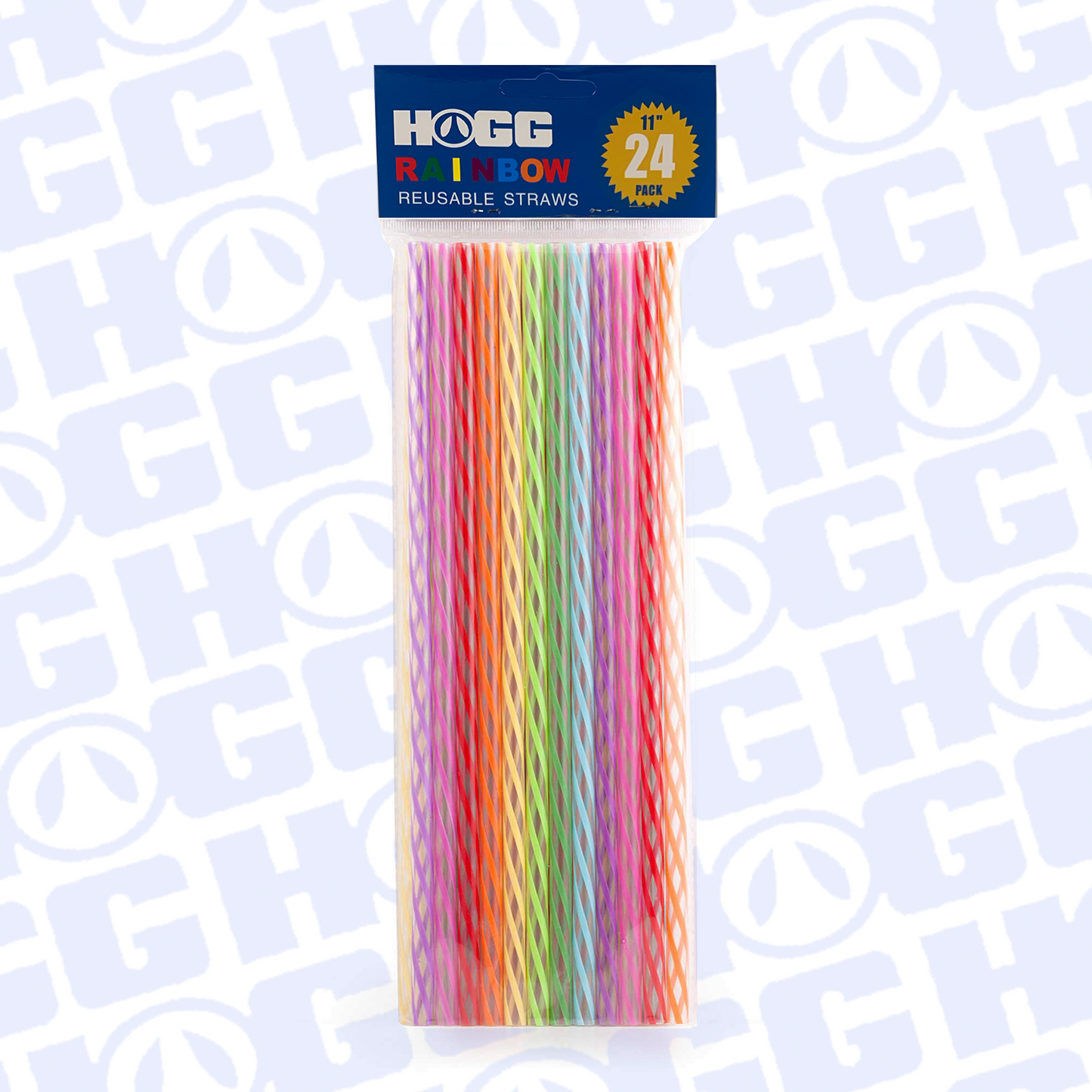 HOGG RAINBOW REUSABLE STRAWS 24 PACK