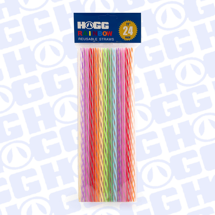 Rainbow Reusable Straws 24 Pack - alternate angle | drinkware straw accessory
