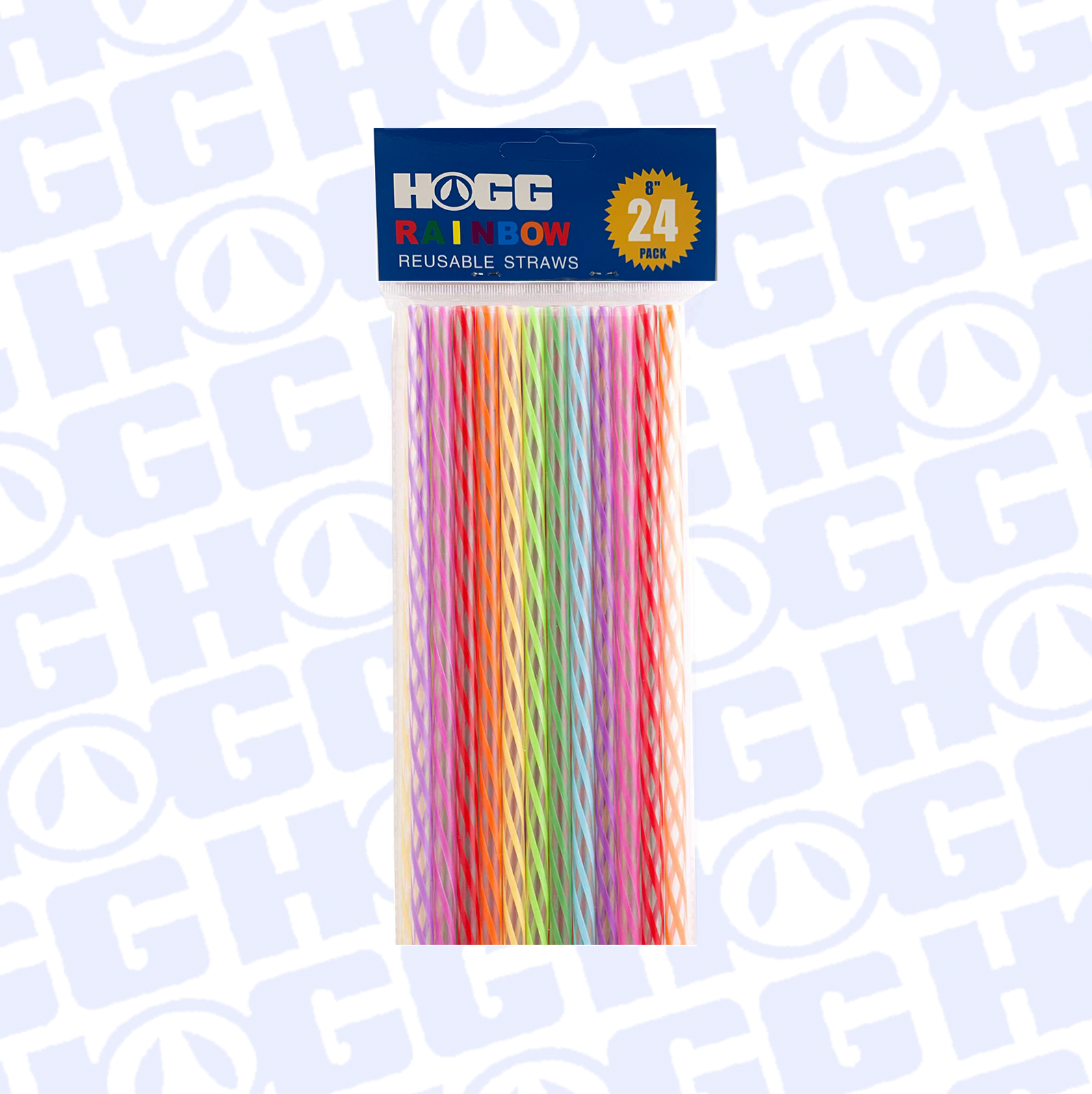 HOGG RAINBOW REUSABLE STRAWS 24 PACK