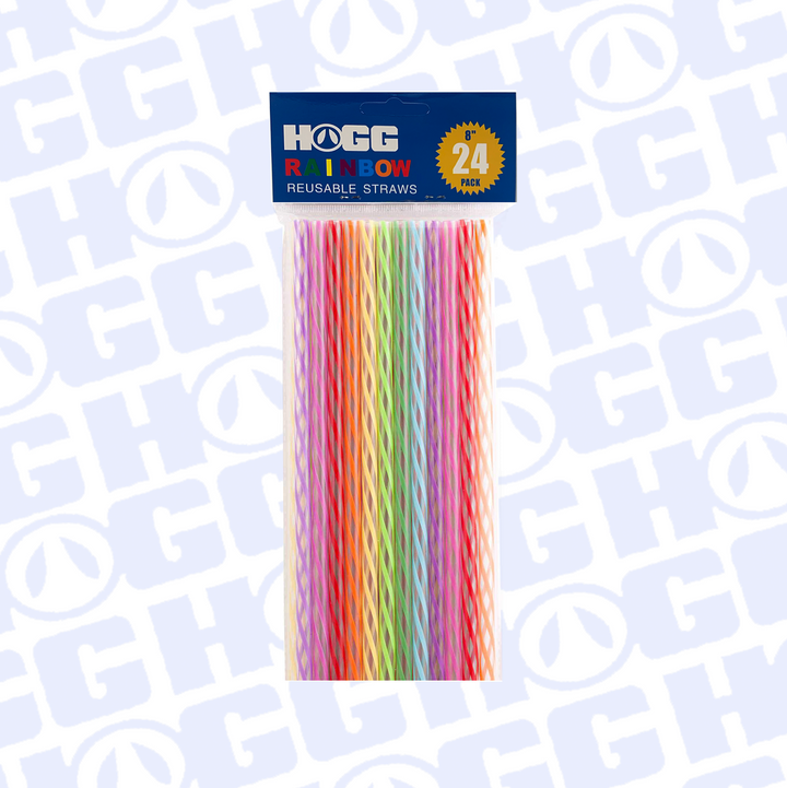 Rainbow Reusable Straws 24 Pack - front view | drinkware straw accessory